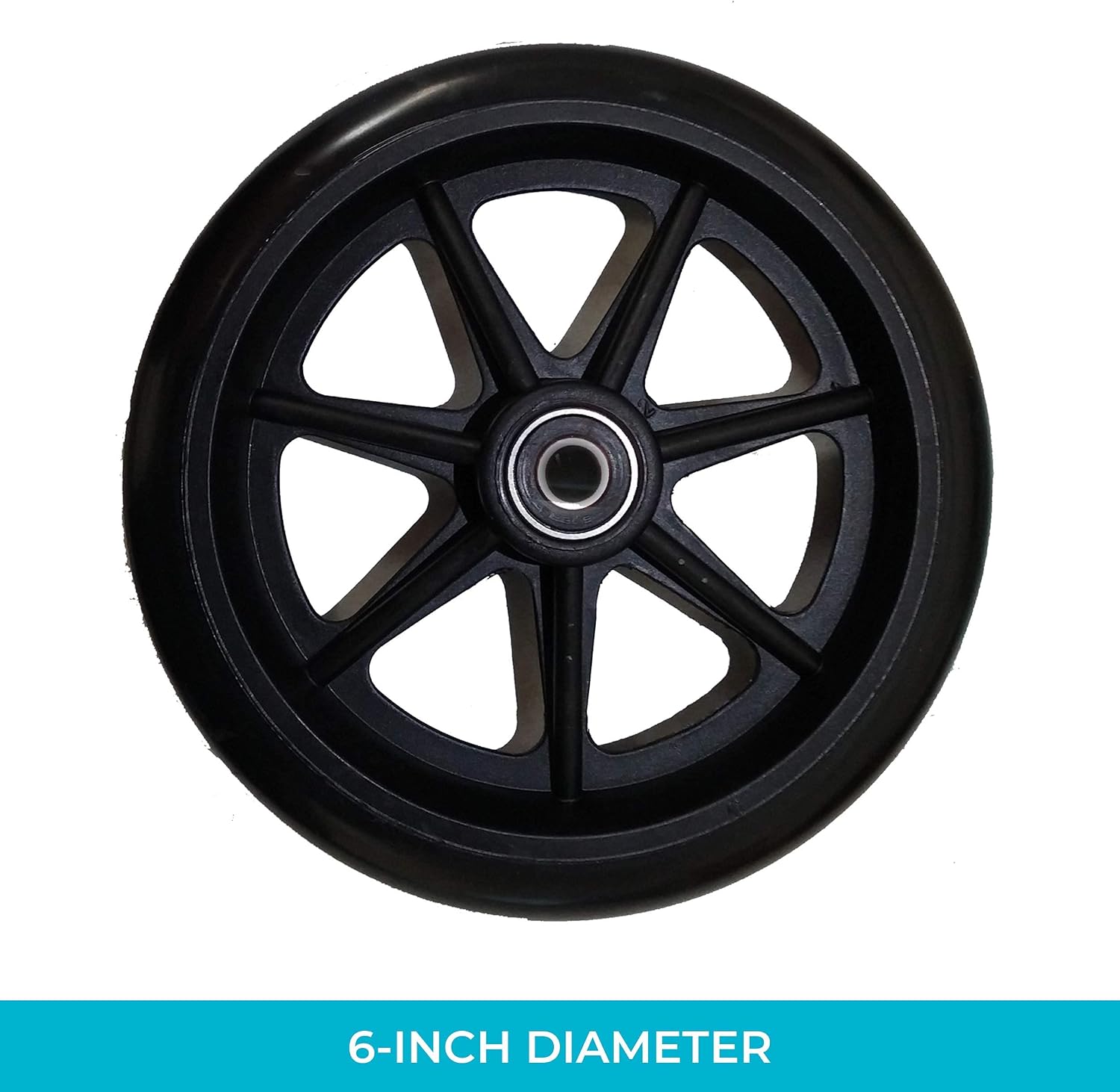 Replacement 6-inch Walker Wheels, 6 Inch Rollator-Wheels for Adults, Seniors, and Elderly, Compatible with Stander's