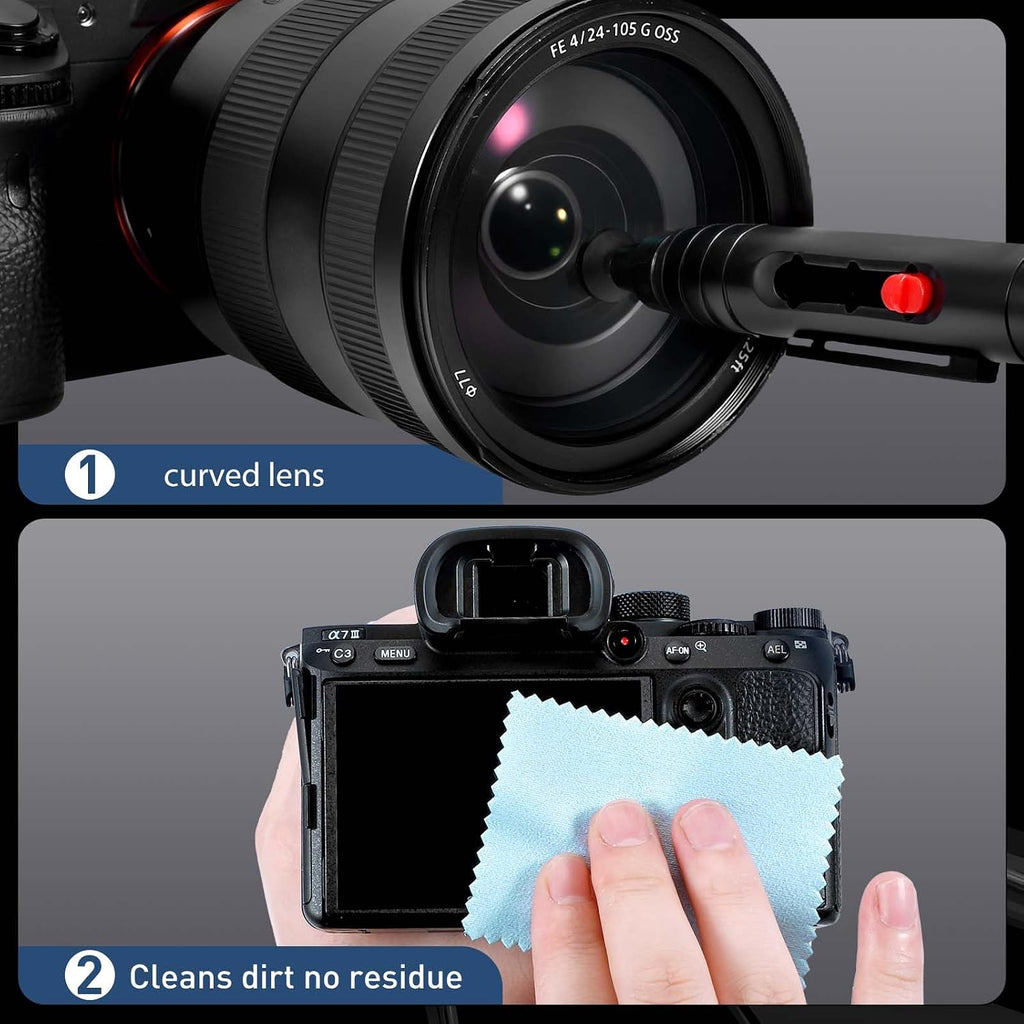 Camera Lens Cleaning Kit - Mirrorless and DSLR Camera Cleaning Kit, Including Lens Paper/Blower, Cotton swabs, dust