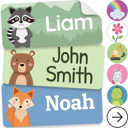 Personalized Name Labels for Kids (70 Labels) - Durable & Waterproof Custom Name Stickers for Clothing Tags, School