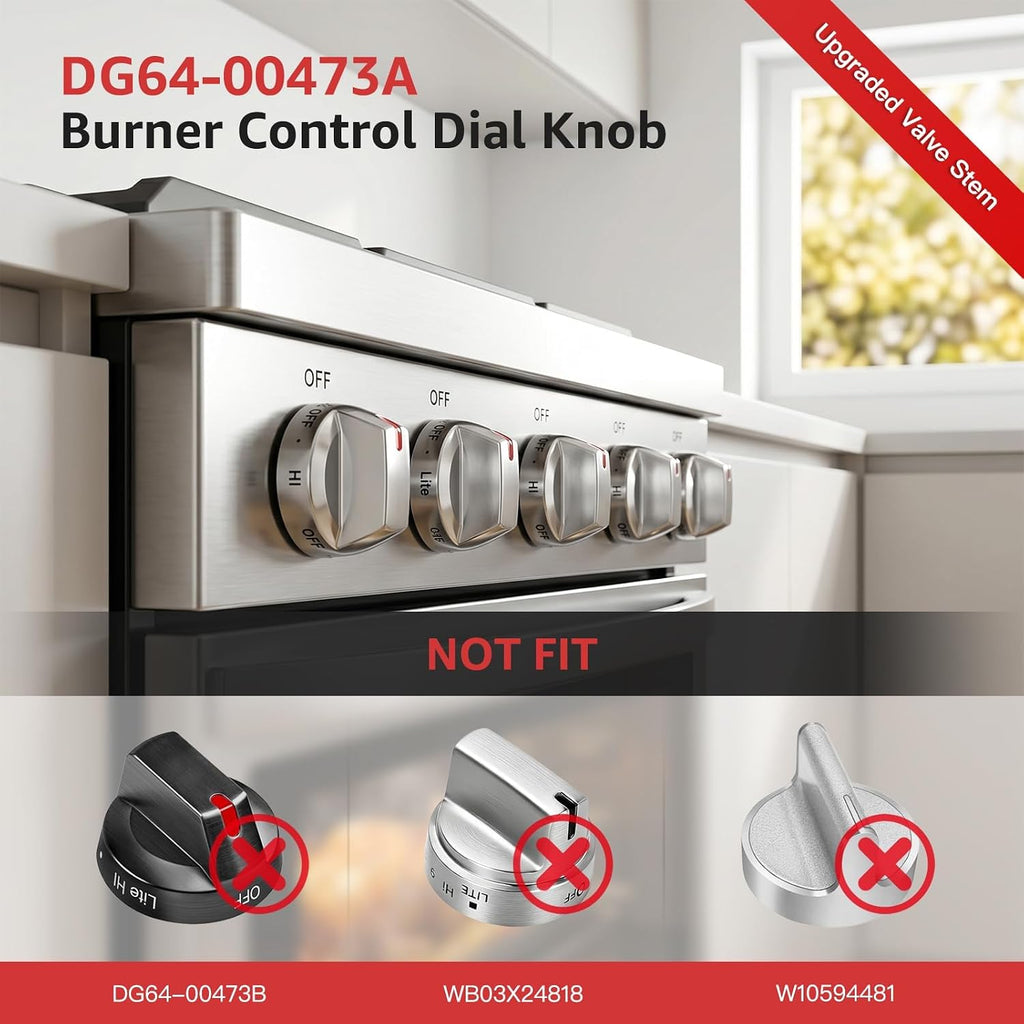 DG64-00473A Stove Knobs Replacement, Burner Control Dial Knob, 5-Pack