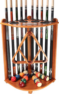 GSE Corner-Style Floor Stand Billiard Pool Cue Racks with Score Counters | Holds Pool Cue Sticks, Full Set of Balls