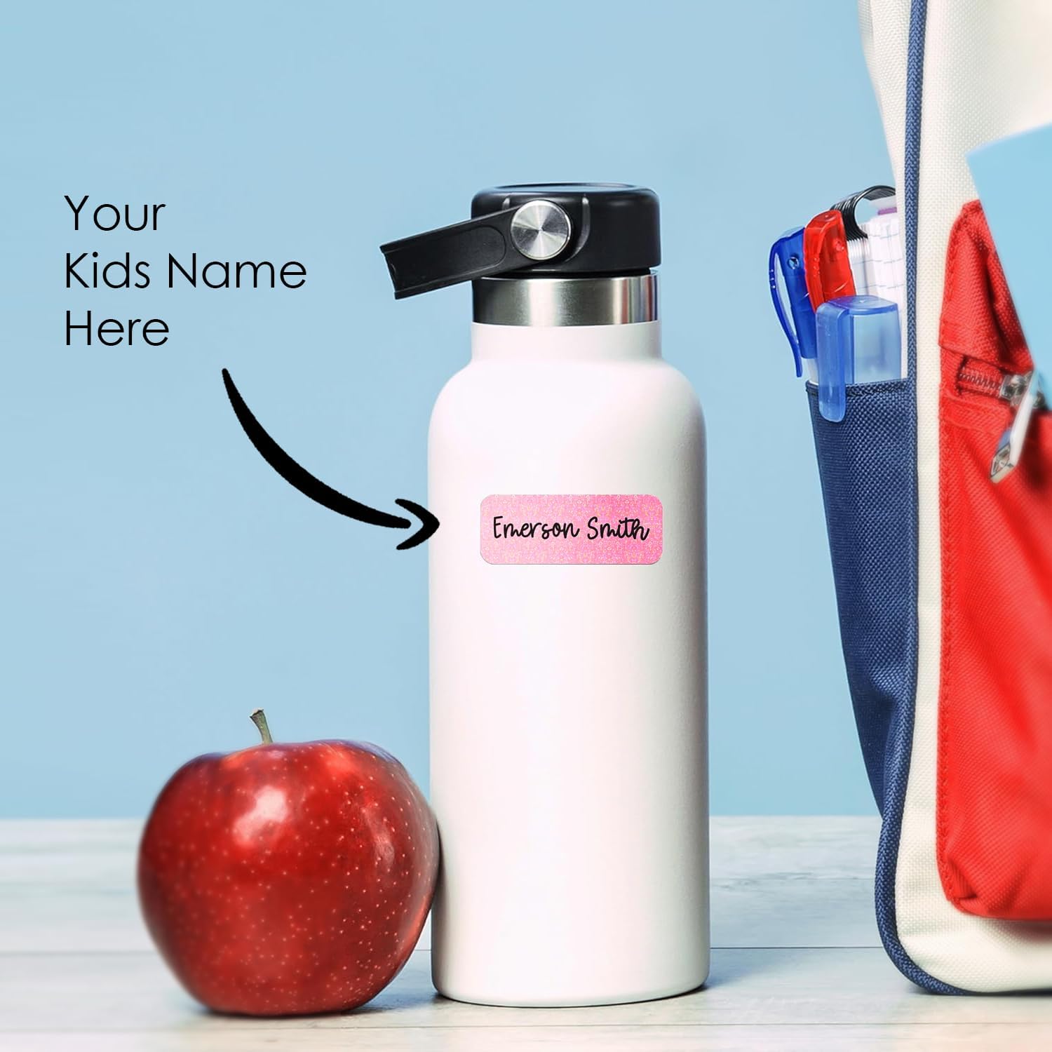 Personalized Kids Name Labels, 90 Holographic Labels, Waterproof, Dishwasher Safe, Ideal for Daycare, Back to School