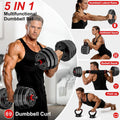 Adjustable dumbbell set, 20/30/45/70/90lbs Free Weight Set with Connector, 5 in1 Multi-Function Dumbbells Set Used as