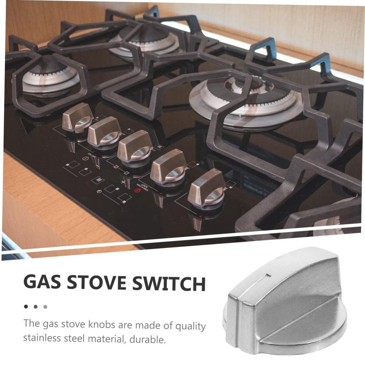 5 Pack Stainless Steel Gas Stove Knobs for Cooktop Control