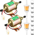 2 Pcs Electric Fuel Pump Kit 12v Universal Low Pressure 4-7 Psi Gas Diesel Inline Pump with 2 Fuel Filter and 8 Hose
