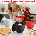 Silicone Bowl Liners for 5Qt Tilt-Head Kitchen Mixers | Durable Mixer Accessories & Replacement Bowl Inserts (White)
