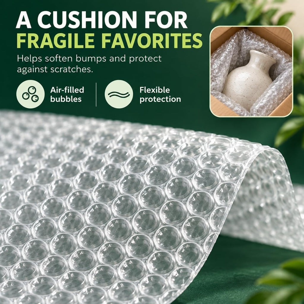 Rolls 16"x394" Nylon Bubble Cushioning Wrap, Lightweight, Fragile Packing