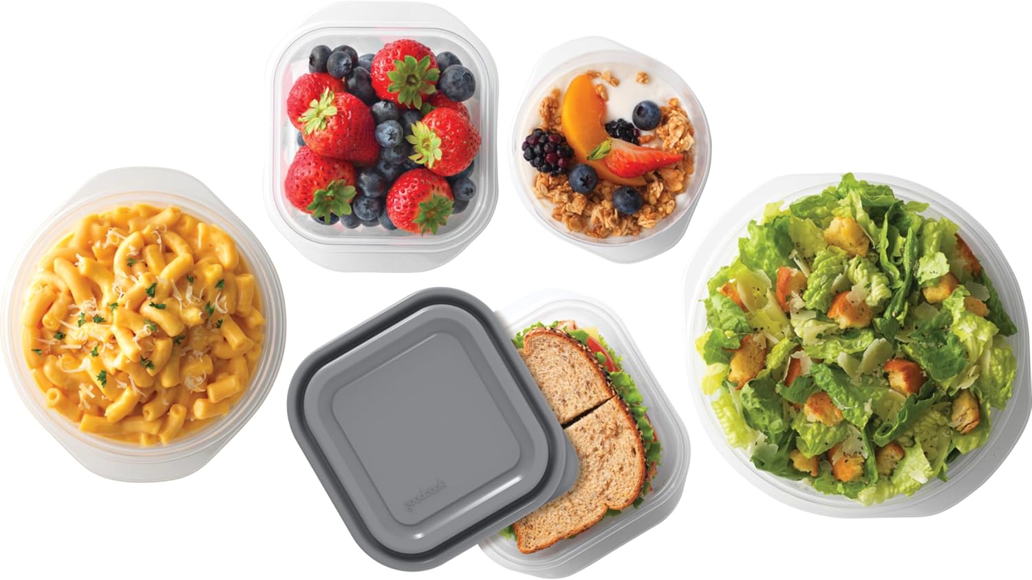 EveryWare 40-Piece Food Storage Container Set, BPA-Free Plastic, Click and Fresh Lids, Assorted Sizes with Integrated