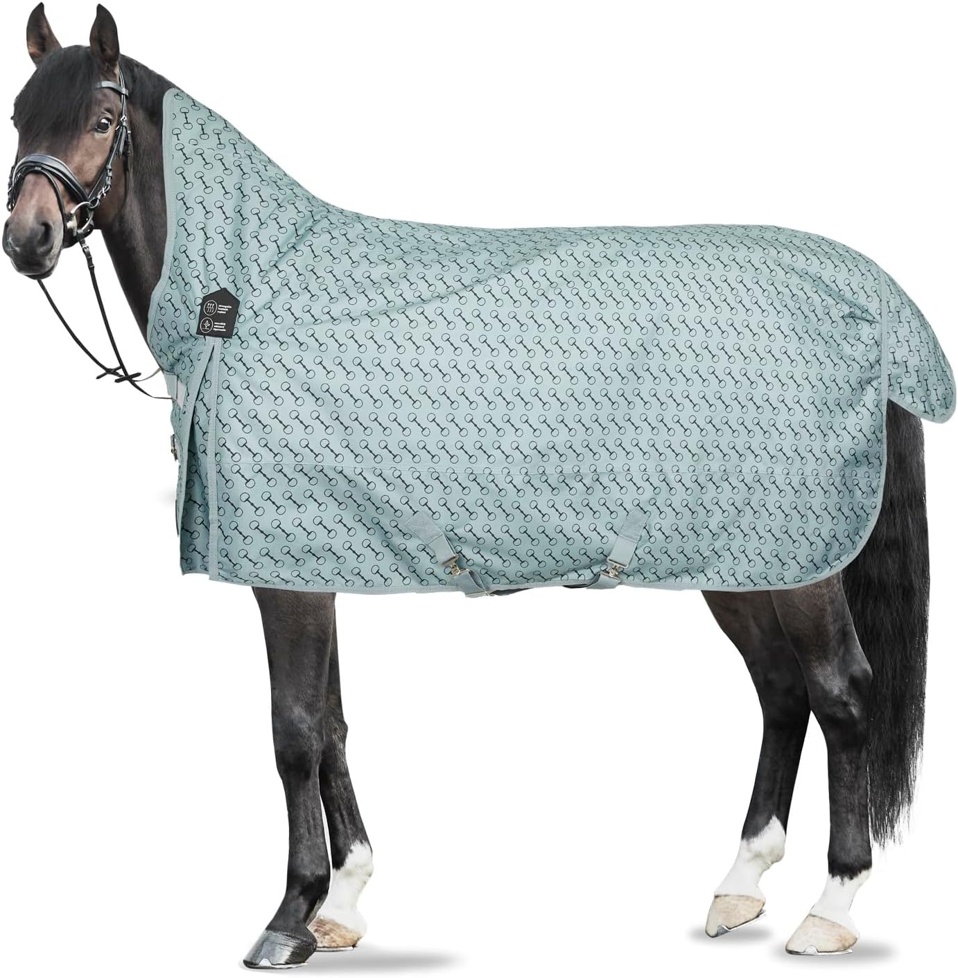 Avalanche 1200D Lightweight Turnout Blanket with Fleece Lining | Waterproof Horse Rain Sheet - Silver Blue - 84 in