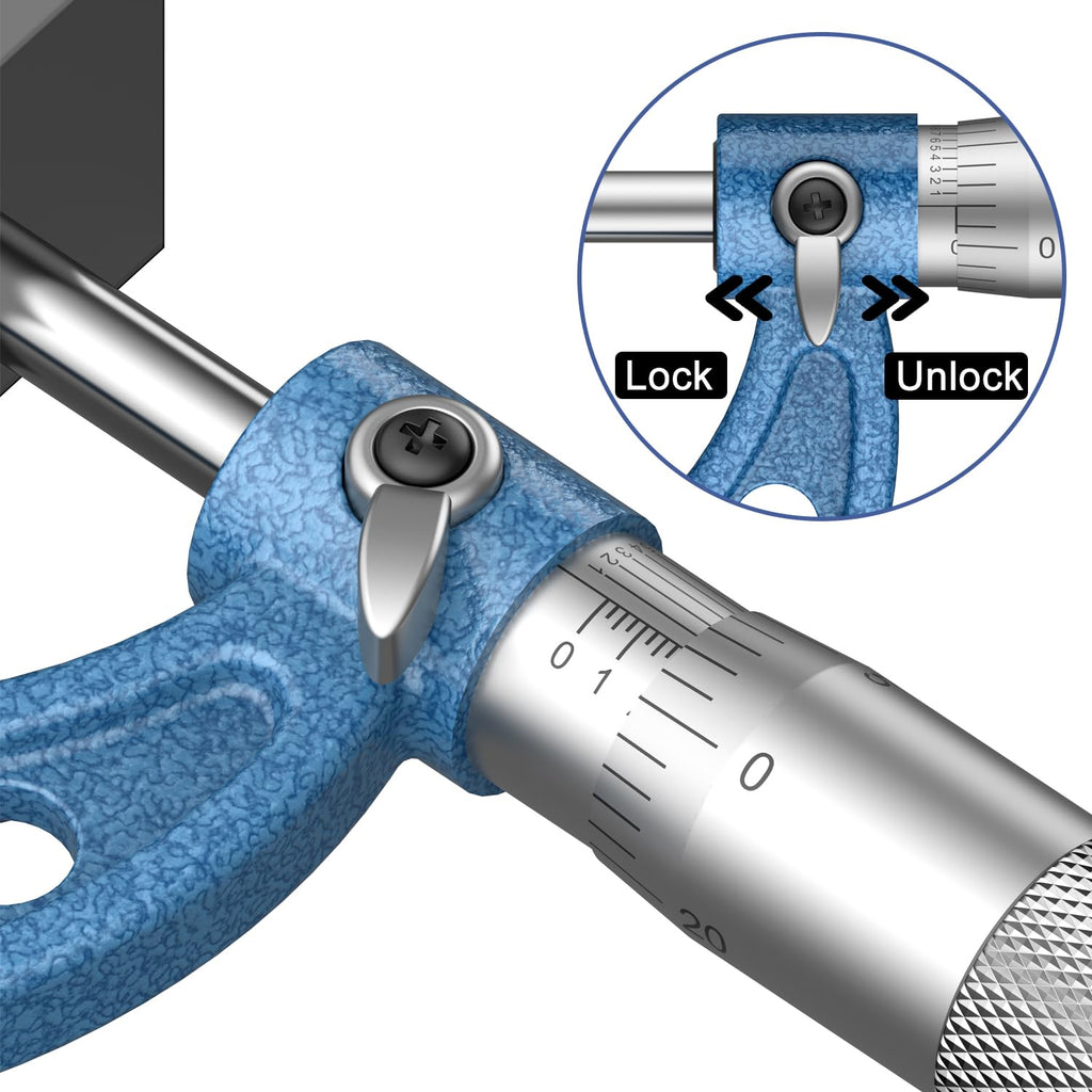 HDLNKAK Outside Micrometer 0-1", 0.0001" Graduation Micrometer Set