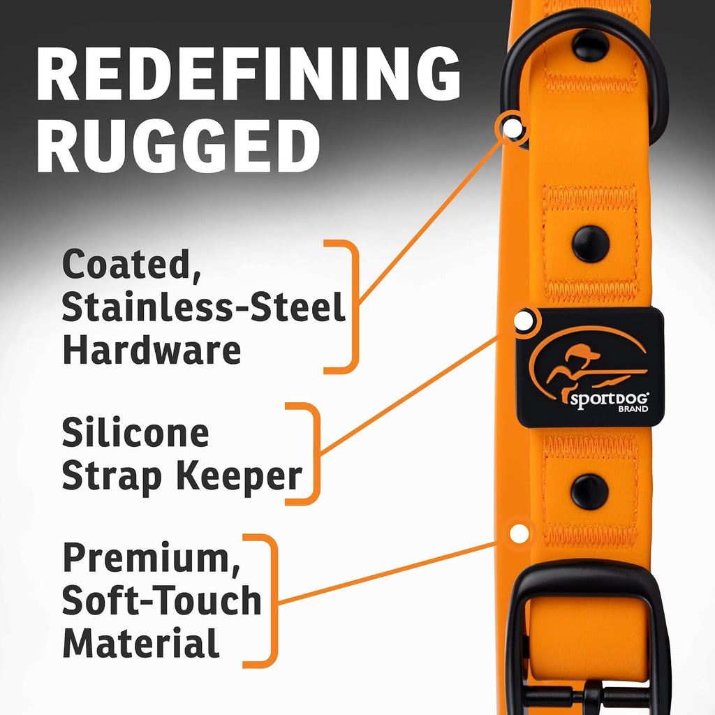 Rugged Utility Dog Collar, Orange, Medium