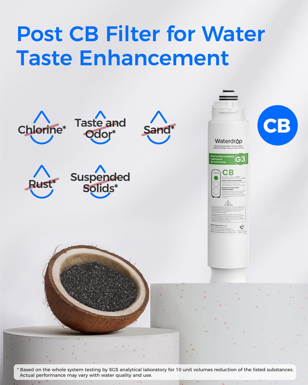 Waterdrop G3-CFCBRO Filter, Replacement for G3W 400 GPD RO System