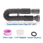 Universal 1-1/4 and 1-1/2 Inch Flexible Expandable P-Trap Drain Kit