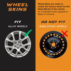 18" Gloss Black Wheel Skin Set Compatible with Chevy Silverado