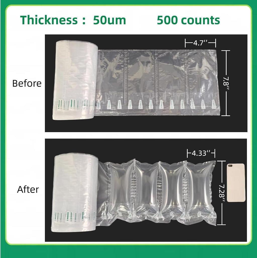500 Count Inflatable Air Pillows for Shipping with Pump 4.7" x 7.8", Box Filler Purse Stuffer to Keep Shape