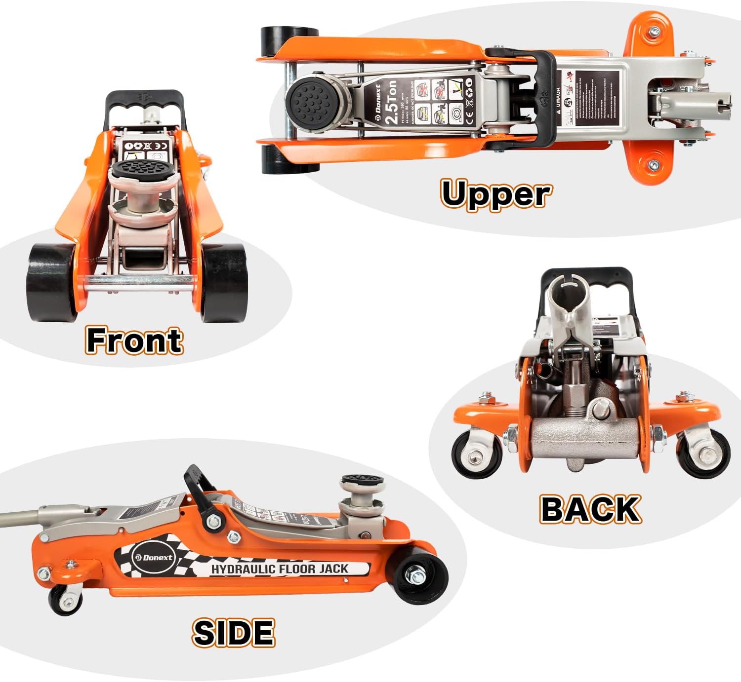 2.5 Ton Low Profile Racing Floor Jack, Heavy Duty Steel Construction, Lifting Range 3.35"-14.17"