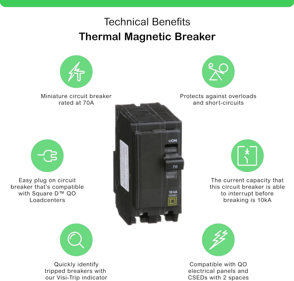 Square D - QO270CP Circuit Breaker, Black