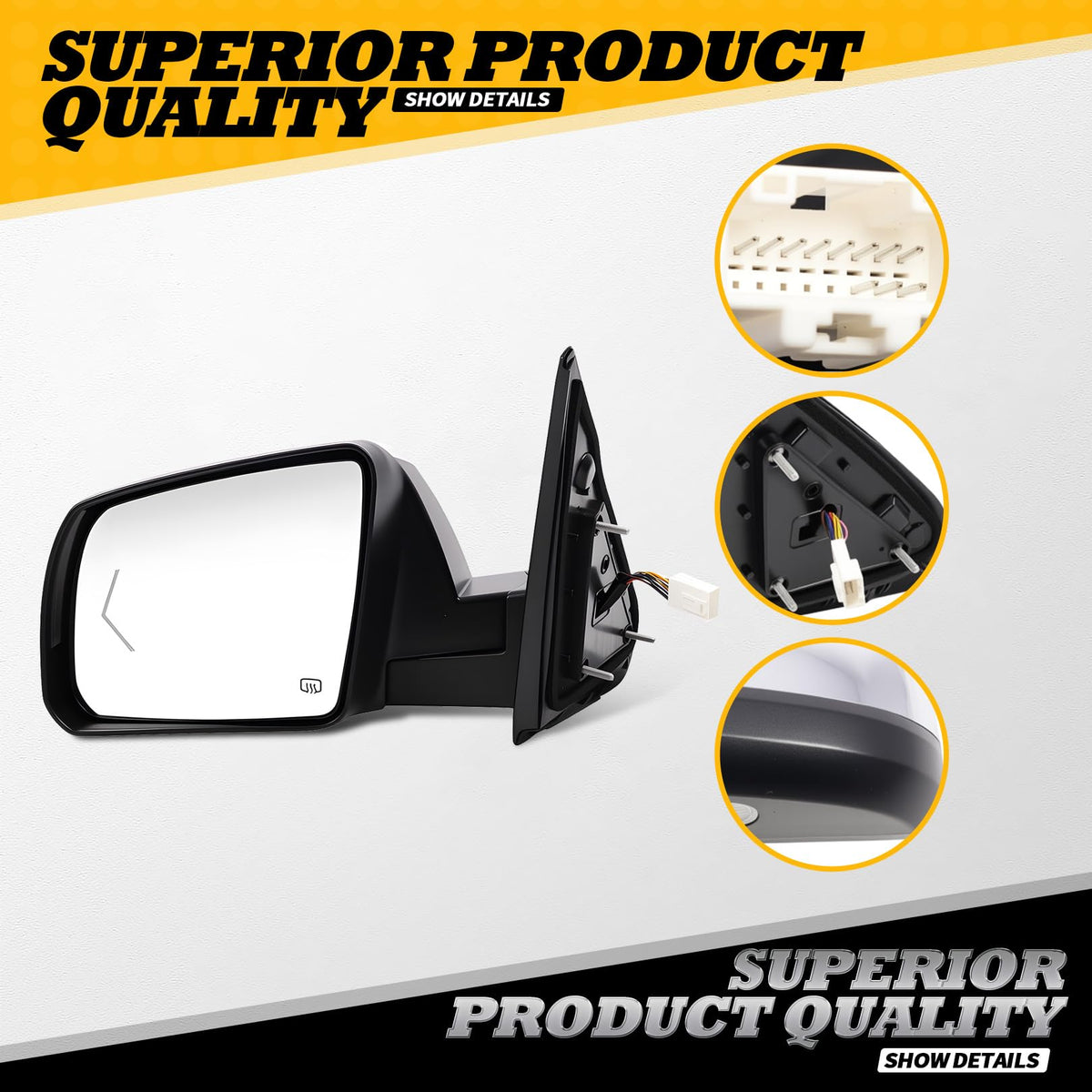 Left Driver Side Mirror Assembly Compatible with Tundra 2007-2013 11Pins
