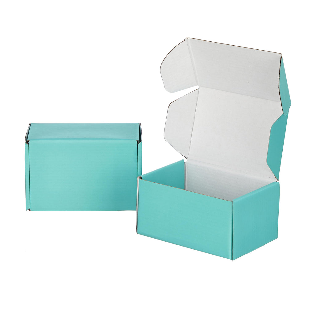 50 Pack 6x4x3 inches Shipping Boxes Teal, Corrugated Small Cardboard Boxes for Mailing Packing