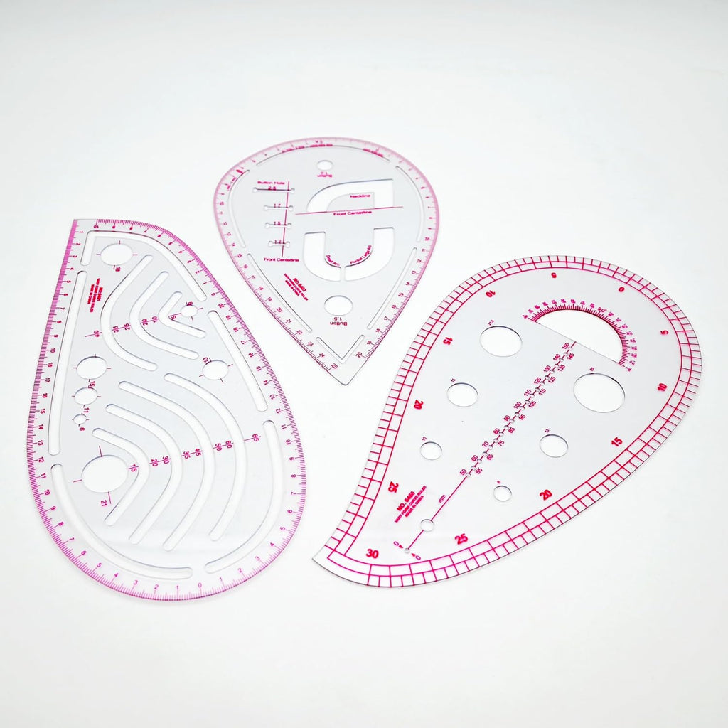 Clear Metric Sewing Rulers,French Curve Sewing Rulers Set,Sewing Tools Supplies for Quilting, Dressmaking, Tailors
