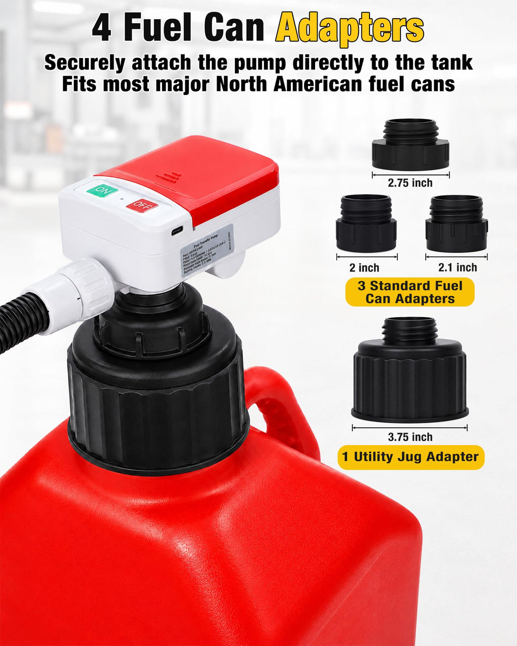 Fuel Transfer Pump (3.2GPM) with Hand Nozzle for Quick Stop Flow Control
