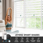 Motorized Zebra Blinds with Remote, Large Custom Size Smart Shades