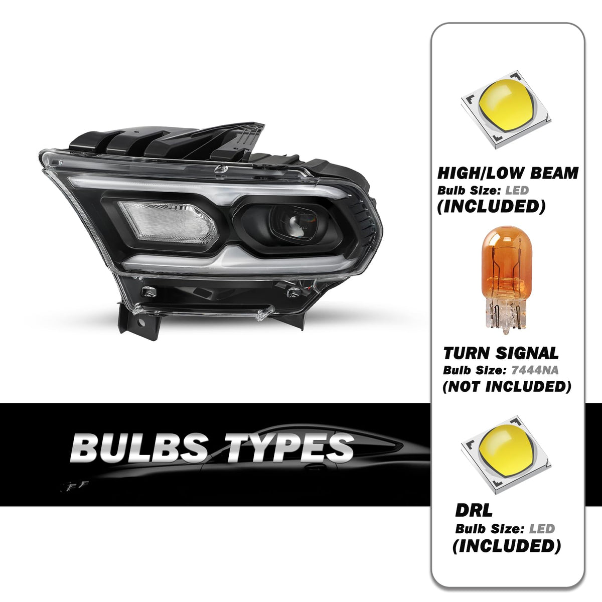Headlight Assembly Replacement for 2021-2024 Dodge Durango