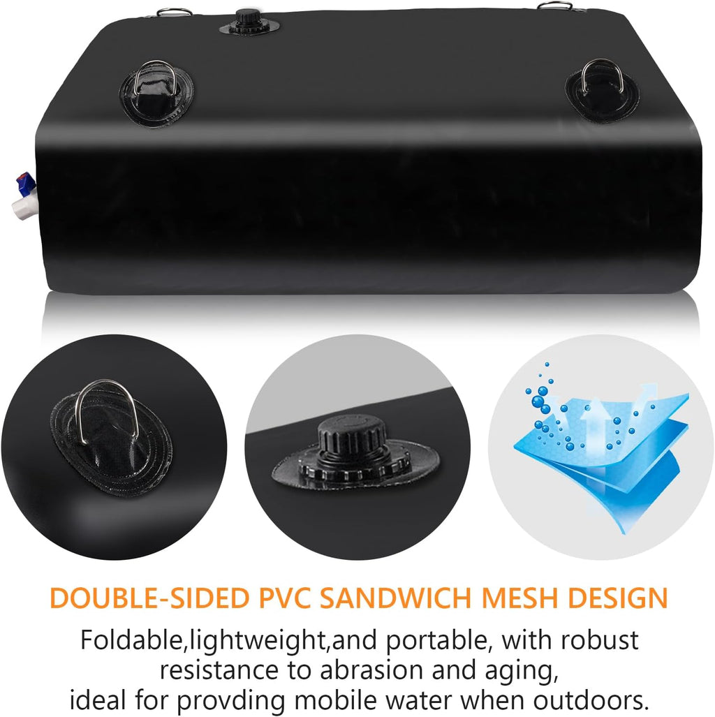 Water Storage Bladder, Water Tank 65 Gallon Foldable Portable Water Storage, Large Water Storage Containers with 3/4"