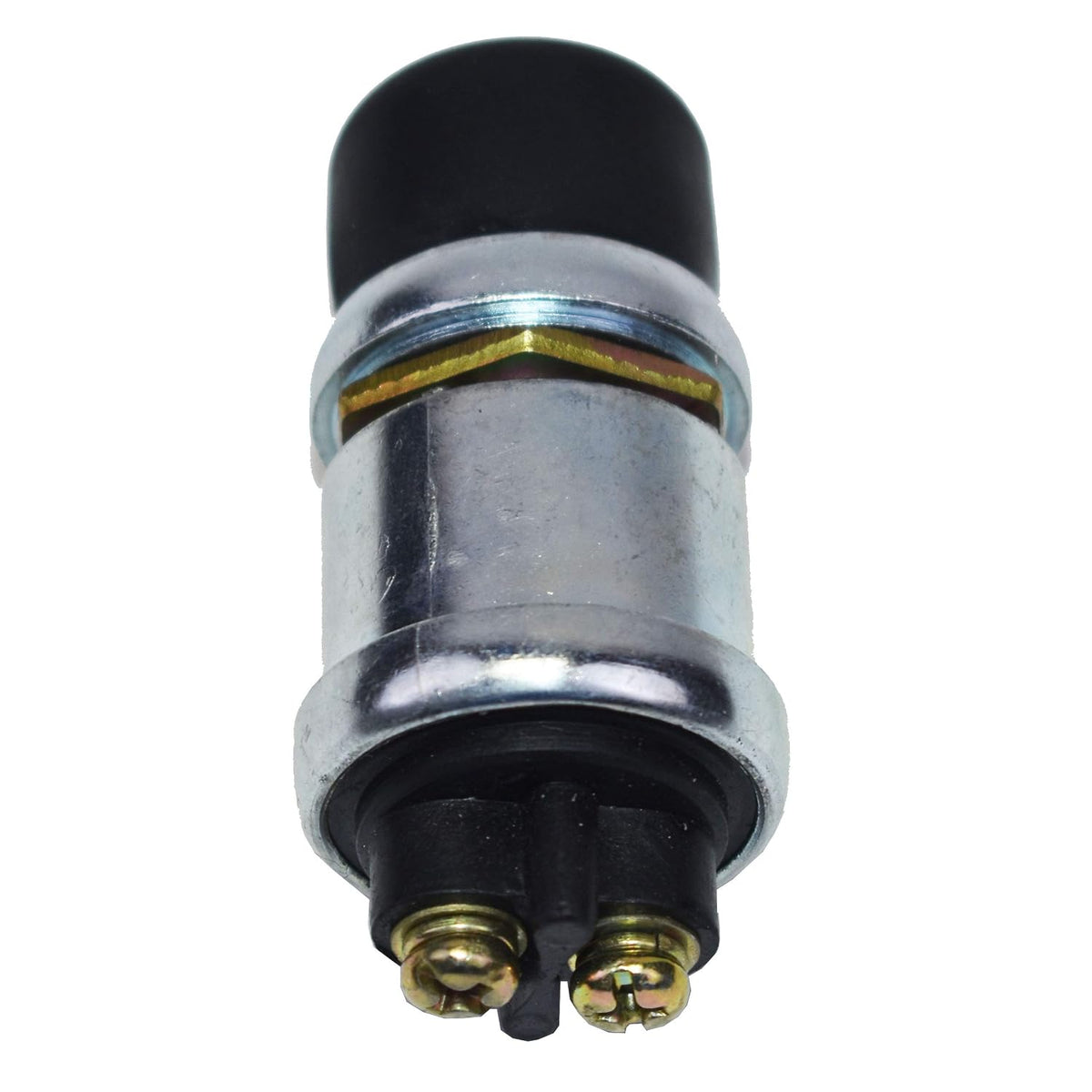 A-Team Performance Momentary Push Button Switch - Neoprene Cap & Panel Mount Start Button in 5/8-Inch Hole - Screw Terminal - Universal Fit, Black