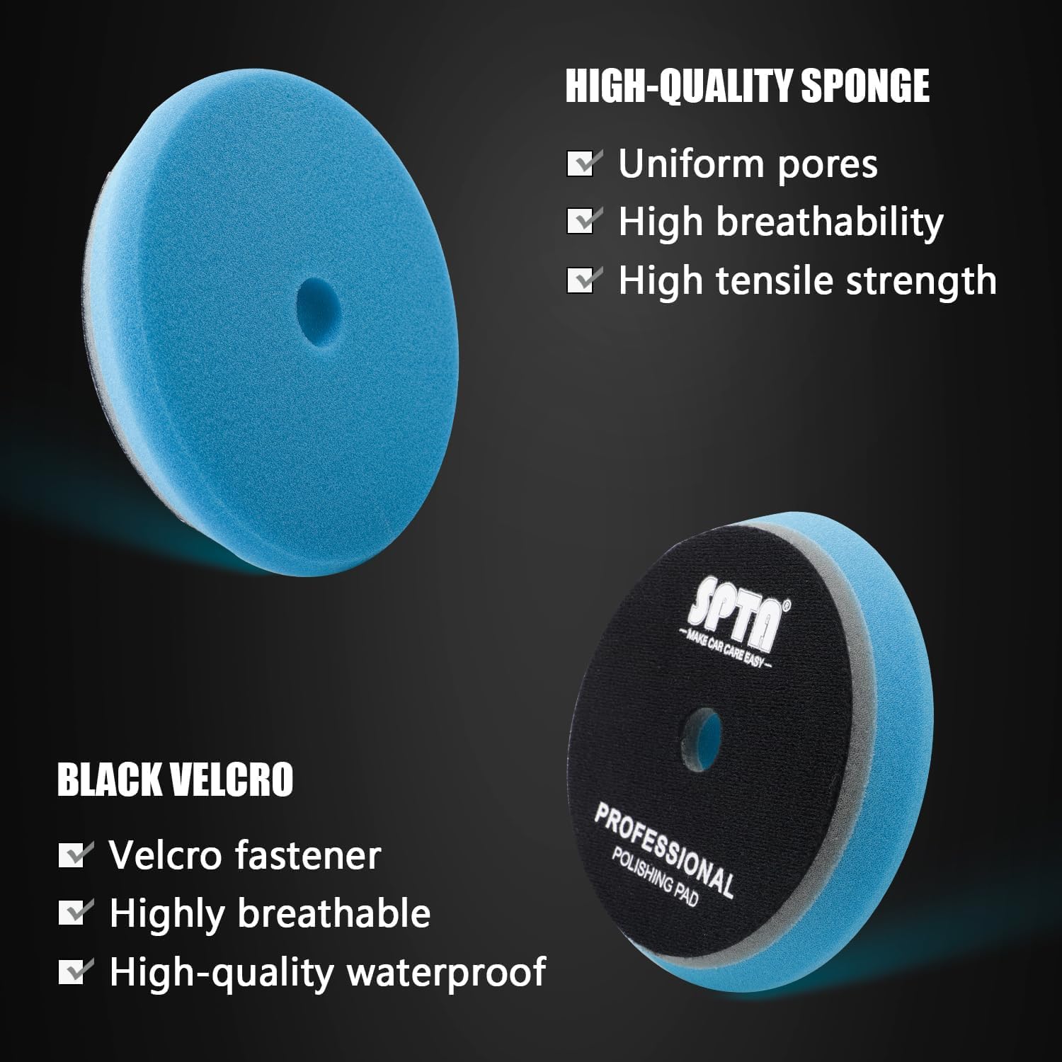 HD Buffing Polishing Pads, 5 Inch Orbital Buffer Pads Hook and Loop Buffing Pads, Foam Polish Pad 5 Grits from Coarse
