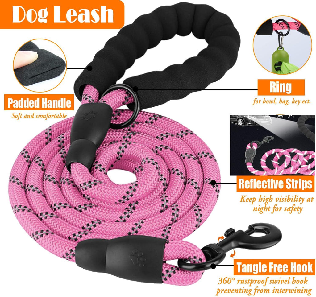 No Pull Dog Harness, Collar & Leash Set | Includes Dog Seat Belt, Collapsible Bowls & Poop Bag Dispenser. Ideal for