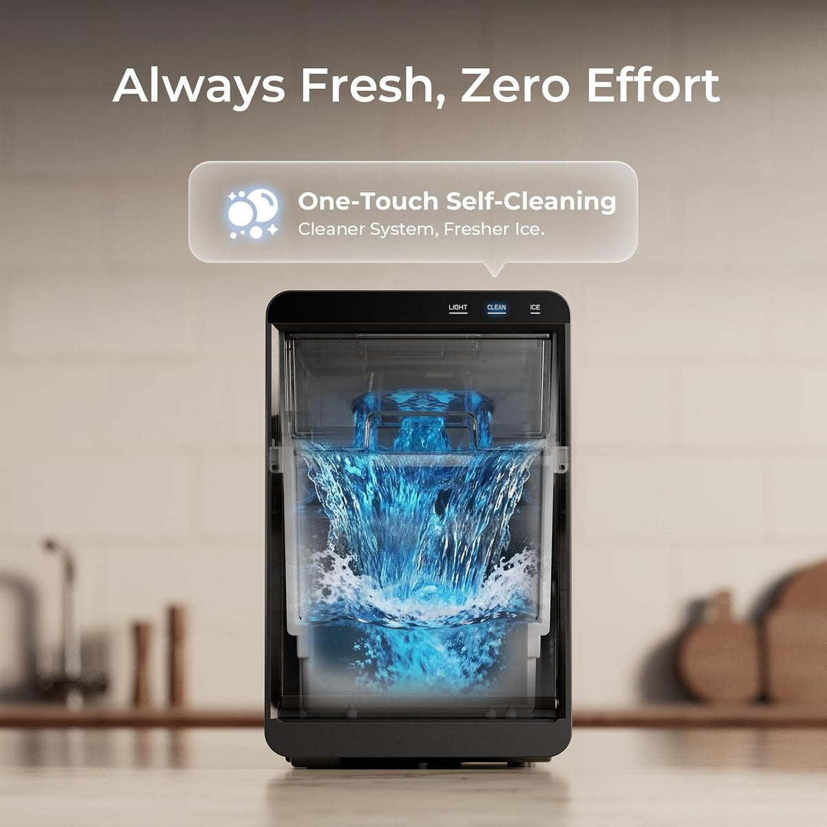 Nugget Ice Maker Countertop, 44 lb/Day, Chewable Ice, Self-Cleaning