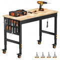 48" Garage Work Bench with Wheels, Pegboard & Power Outlet