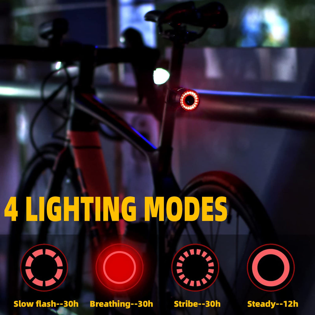 Bike Tail Light Rechargeable Auto On Sensor Off IPX6 Waterproof