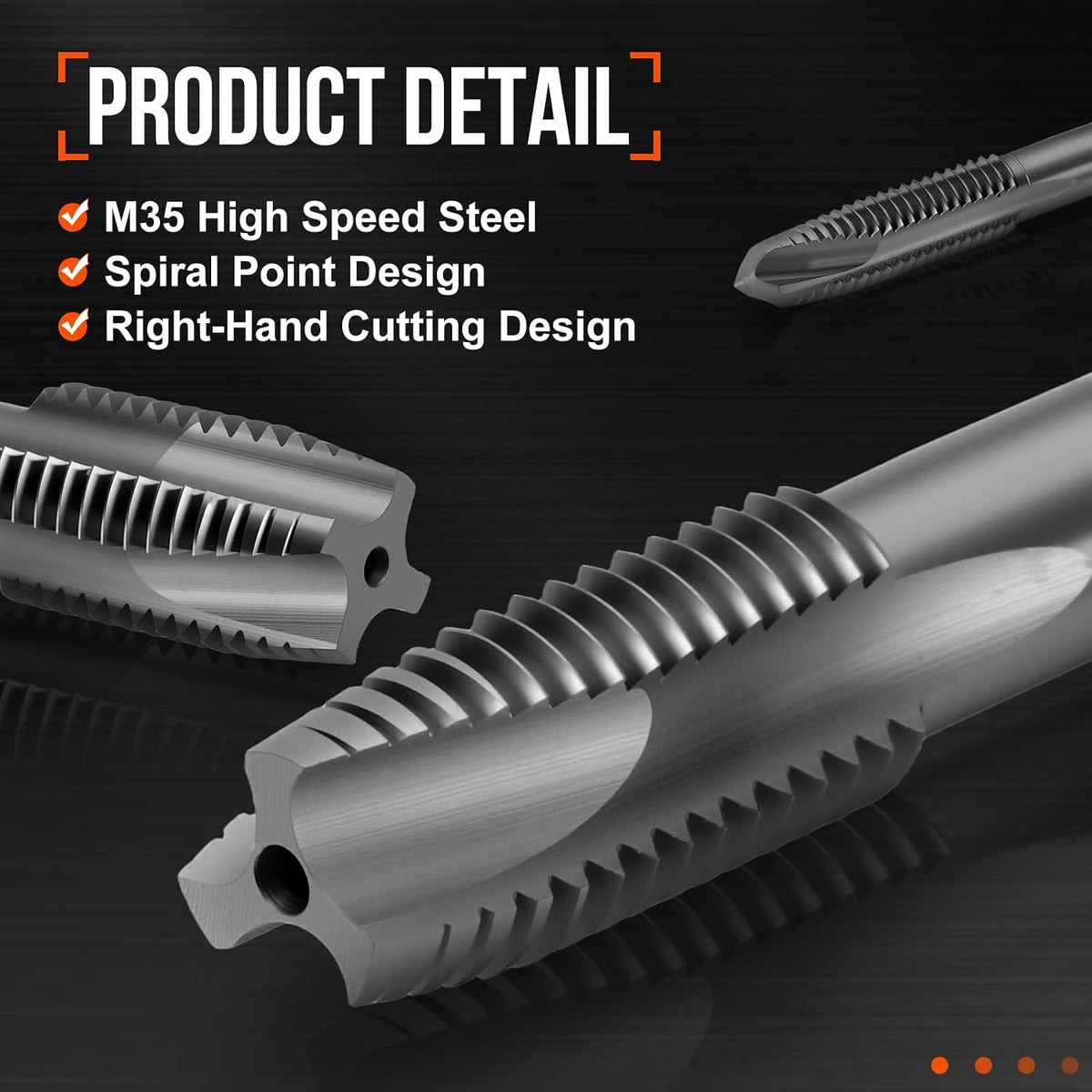M22 x 2.5 Spiral Point Tap M35 High Speed Steel TICN Finish