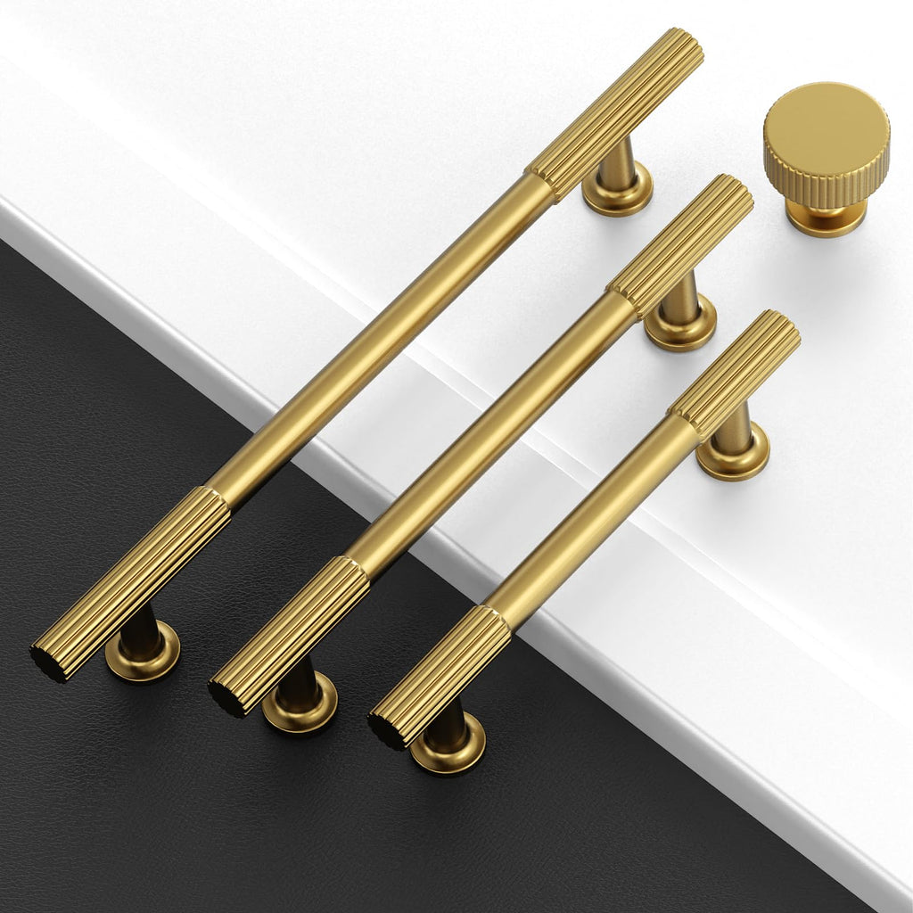 10 Pack 10 inch Vibrant Brushed Moderne Brass Cabinet Pulls