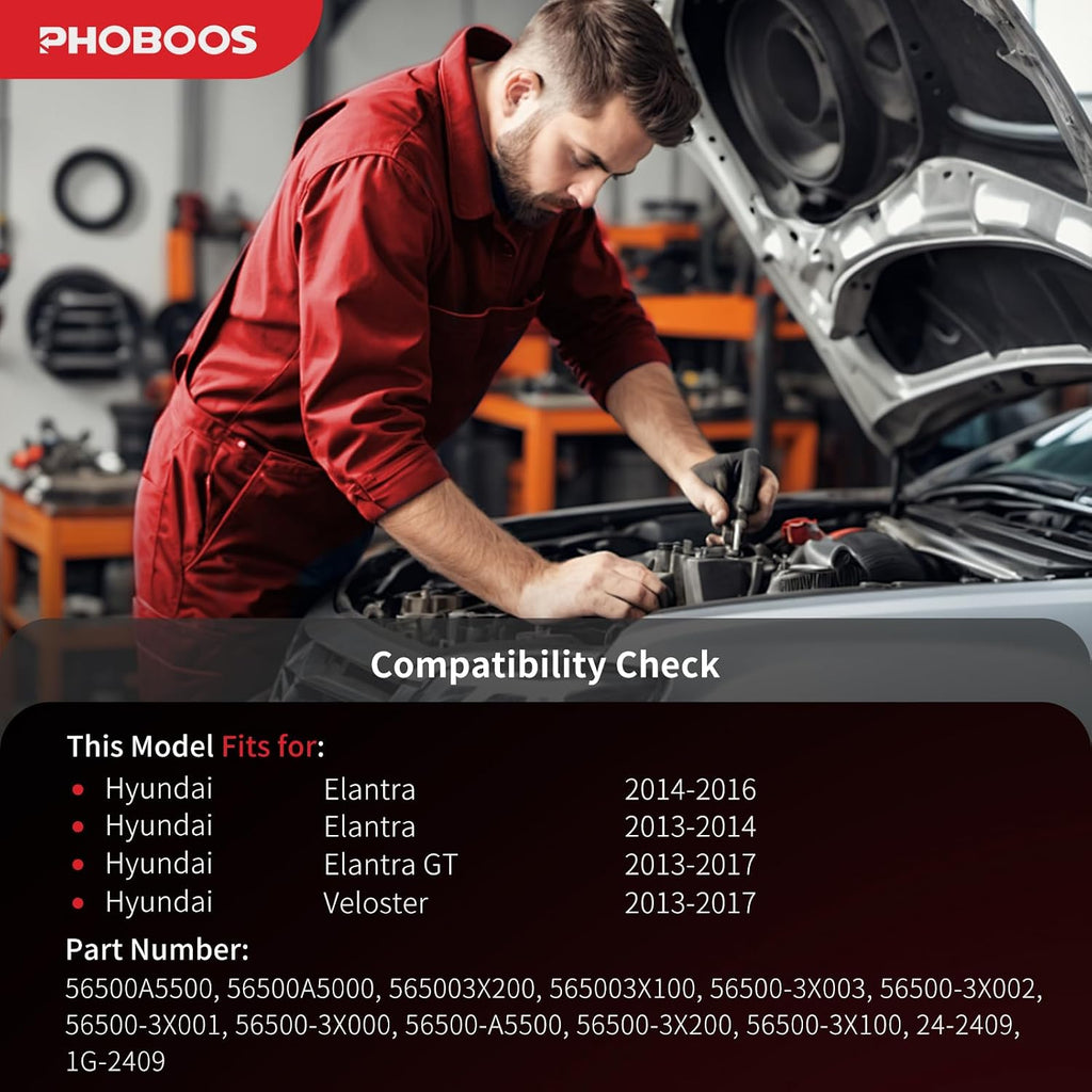 PHOBOOS Manual Steering Rack and Pinion Fit for Hyundai