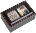 First Communion God Beside You Matte Black Rope Trim Petite Music Box Plays Handel's Hallelujah