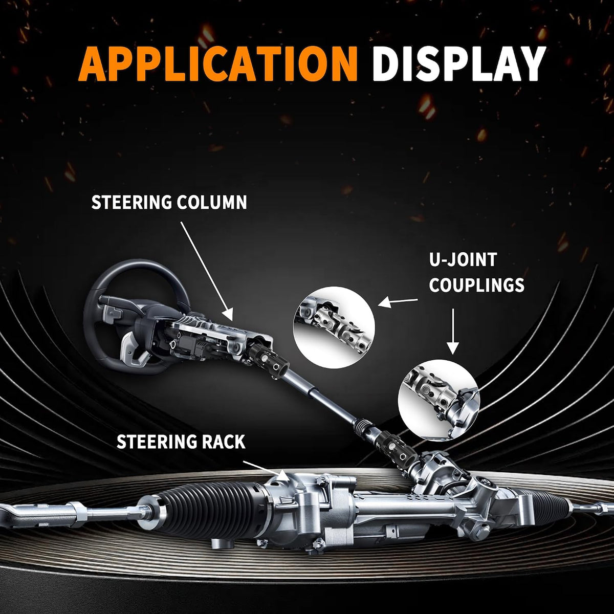 3/4" x 3/4" CHROME DOUBLE U Joint Steering Universal Joint DOUBLE U Joint Shaft,Total Length: 5-1/8"