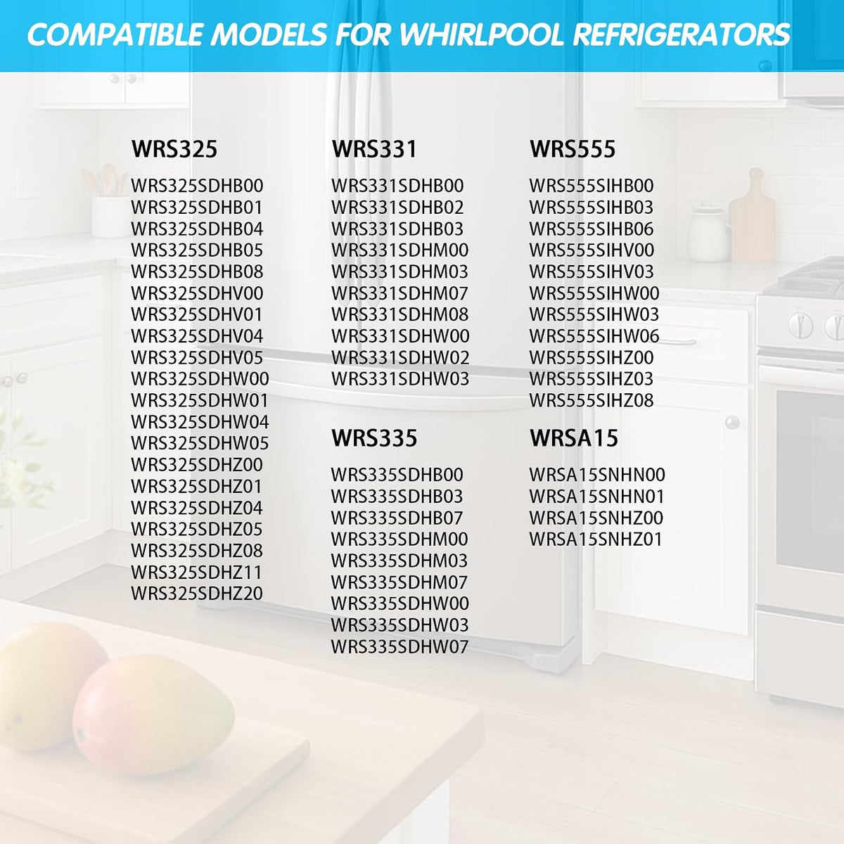 WRS555SIHZ00 WRS321SDHW01 WRS325SDHZ01 2-Pack Refrigerator Door Shelf Bin