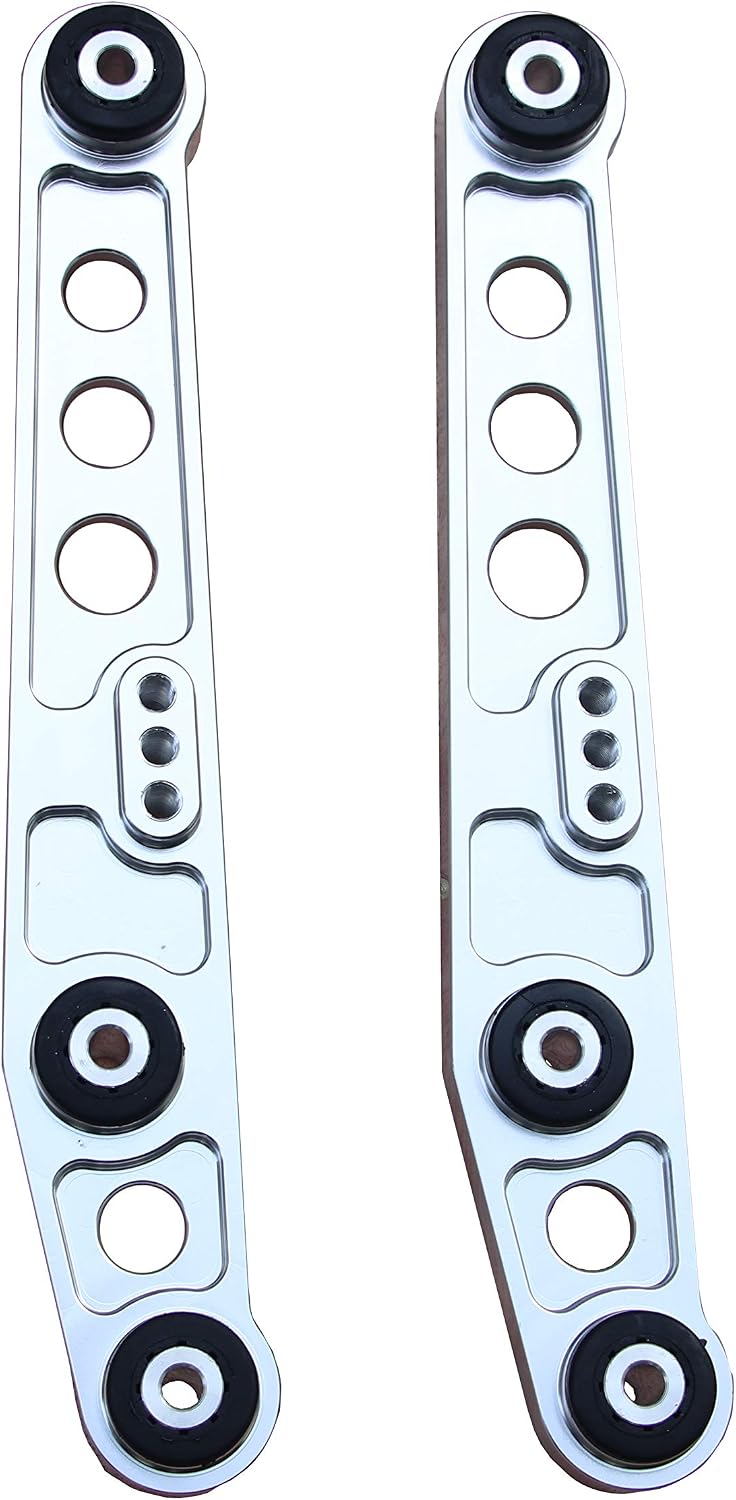 New 2pcs Sliver Al Rear Lower Control Arm Upgrade Performance Replacement Racing Kit fit 1994-2001 Acura Integra / 1992-1995 Honda Civic EG