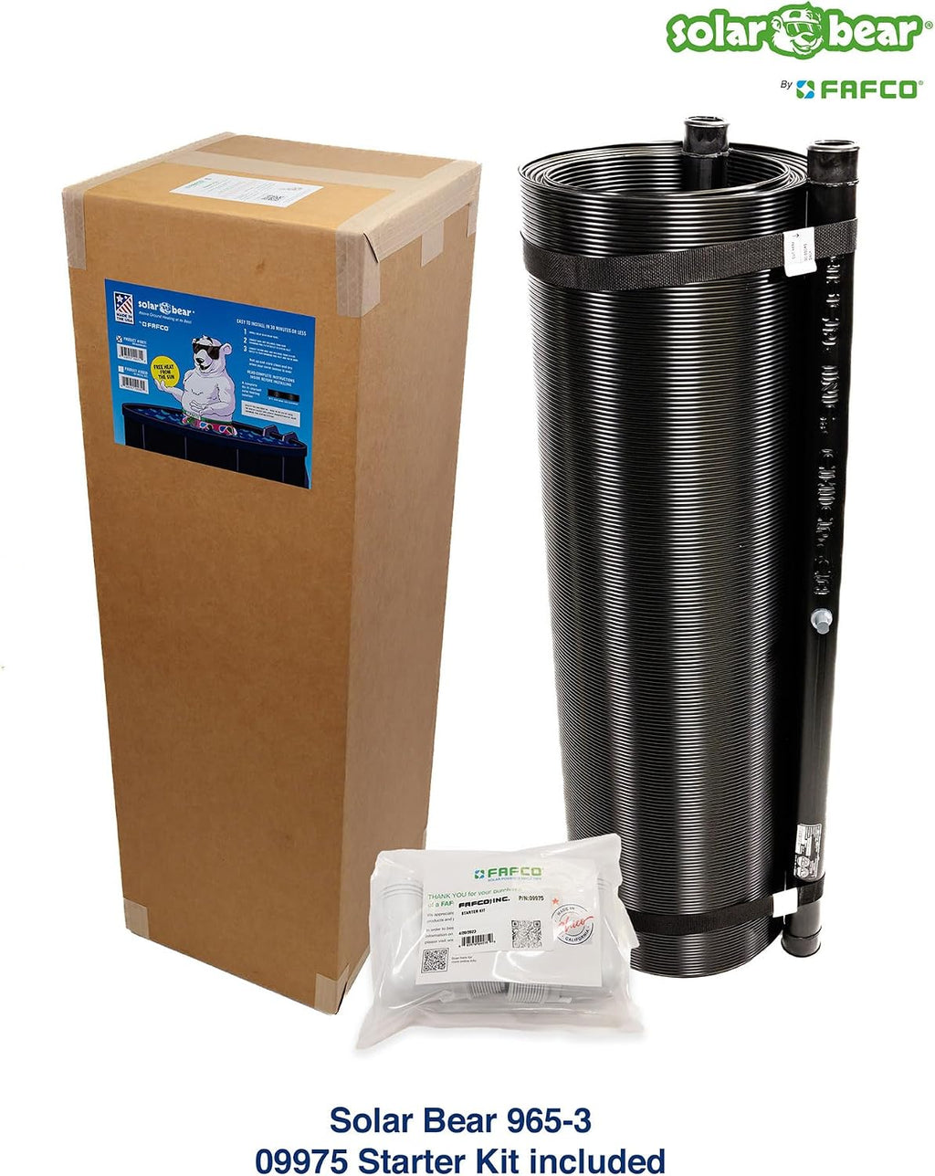 FAFCO Original 4 x 20 Feet Solar Bear Solar Pool Heater for Above-Ground Pools Universal with Connected Tube Design &