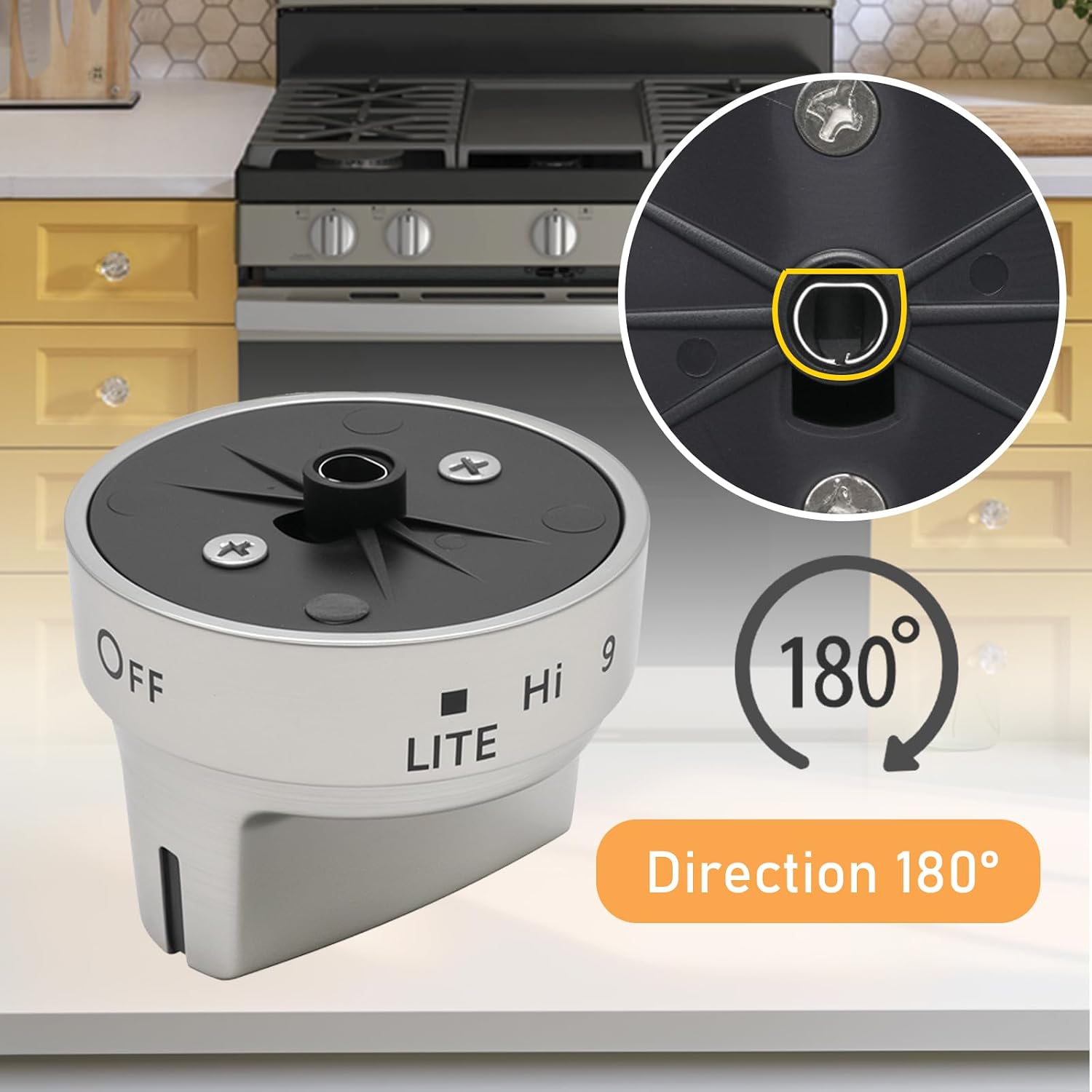 5Pcs WB03X24818 Gas Stove Knobs Replacement for GE Range Cooktop Oven, Surface Burner Control Knobs Compatible with