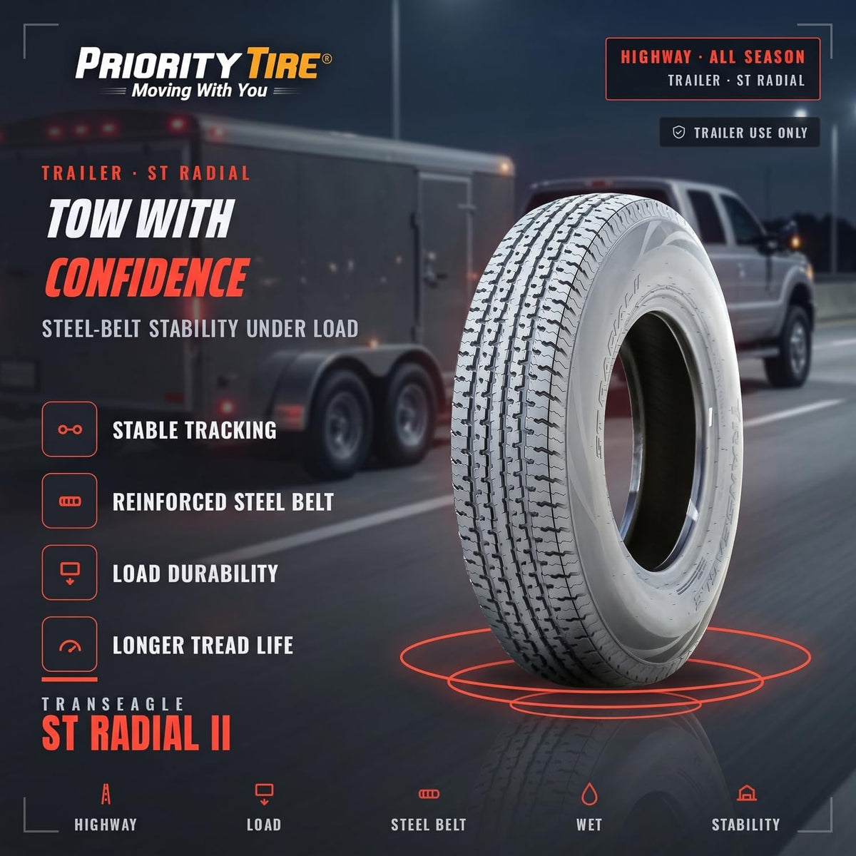 ST II ST205/75R15 111/106L All Season E (10 Ply) Tire