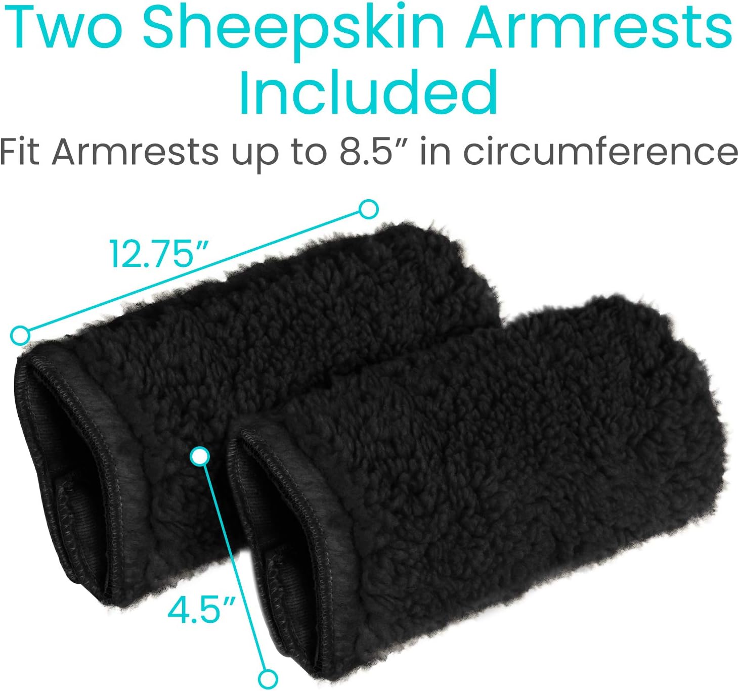 Wheelchair Armrest Pads (2 PCS) - Memory Foam Sheepskin Cushion Accessories for Transport Electric Wheel Chair Arm