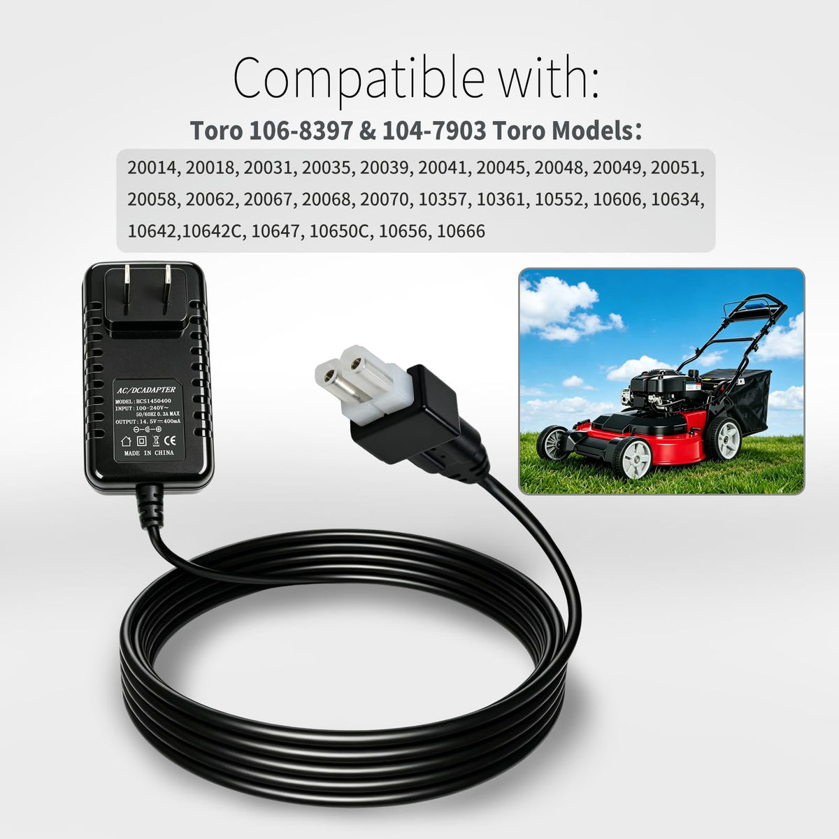 114-1588 Battery Charger Compatible with Toro Lawnboy 22" Lawn Mower (12V)