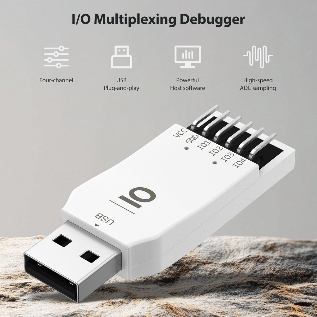 Pibiger JIO Module USB to IO Debug Module,USB to PWM ADC IO Tool, 12-bit ADC, 4-Channel IO, Windows Compatible,Comes with English User Manual,Software,CMD Command,Dll for C#,Python Development
