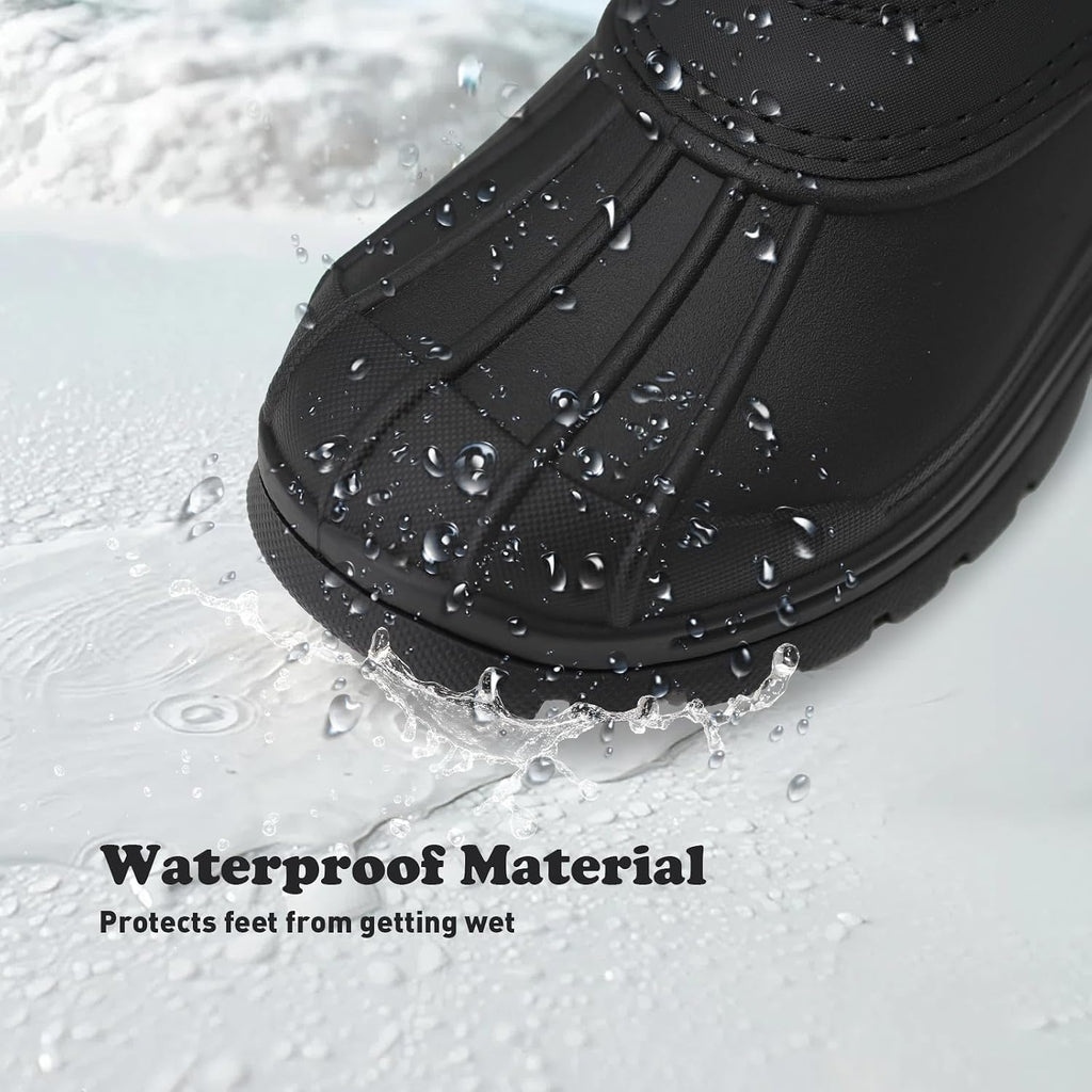 Kids Waterproof Fleece Warm Non-Slip Winter Snow Boots(Grey,1 Big Kid) | Waterproof Non-slip Boys Boots