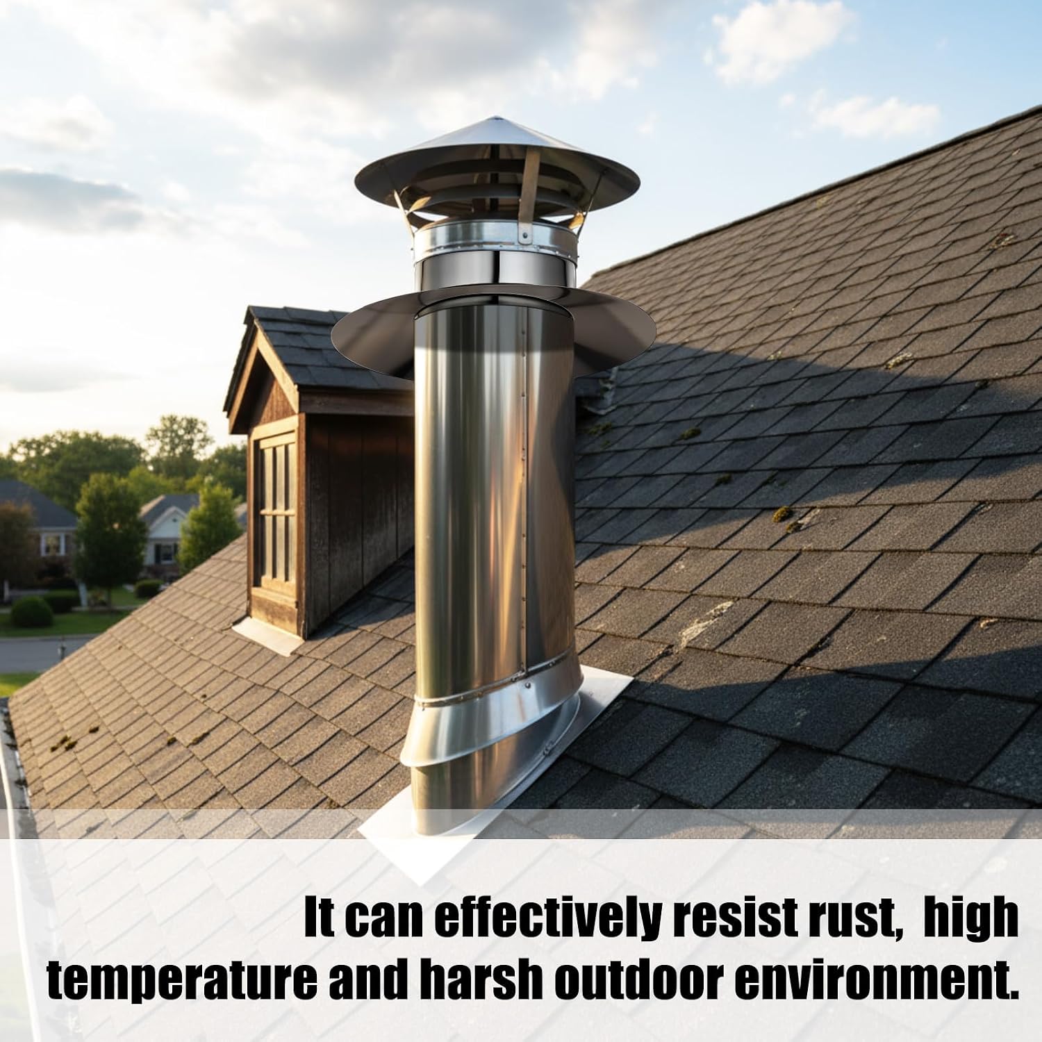 6 Inch Anti Downdraft Chimney Cap Wind Cap Adapter Chimney Draft Stopper Stainless Steel Vent Pipe Connector Secure