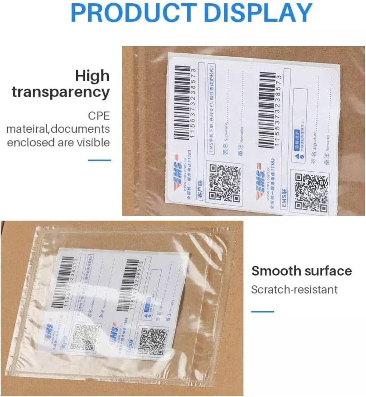 6" x 9" Shipping Label Sleeves, Self-Adhesive Packing Slip Pouches(500)